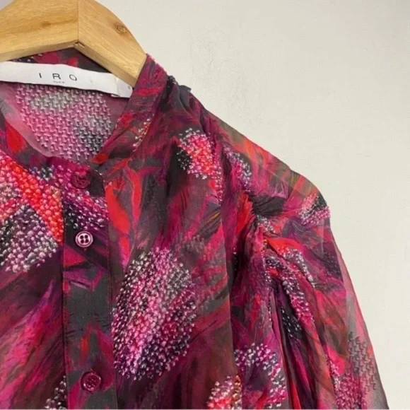 IRO Paulhi printed fil coupé silk-blend chiffon blouse - Picture 5 of 16
